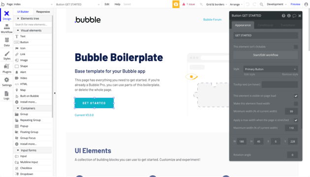 bubble app builder